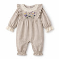 Wildflower Embroidered Linen Romper