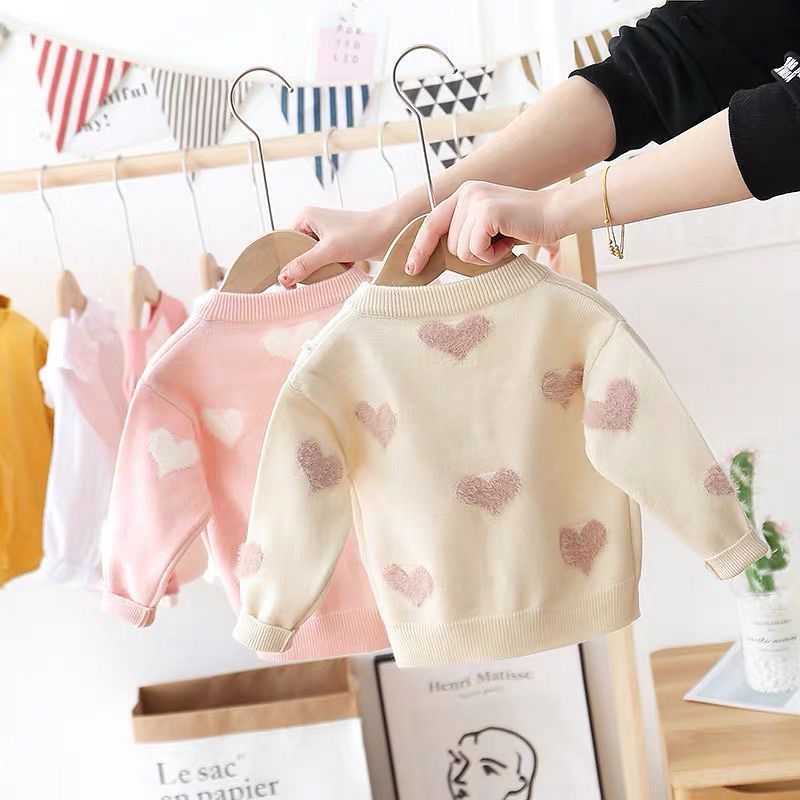 Girls’ Heart Knit Cardigan