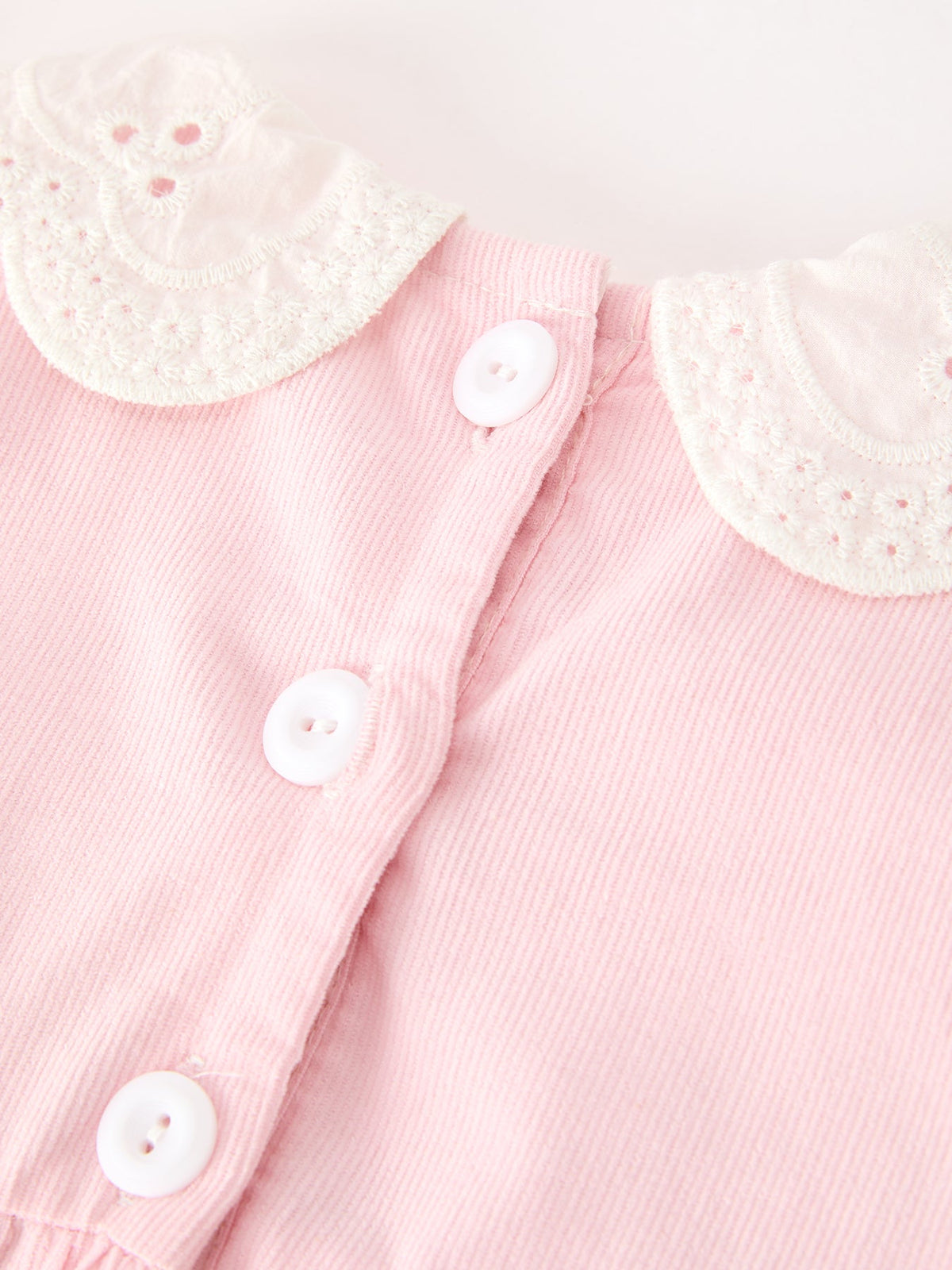 Smocked Corduroy Bubble with Peter Pan Collar