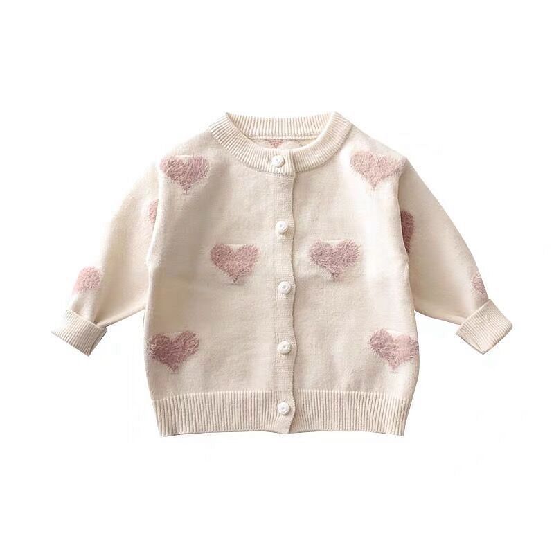 Girls’ Heart Knit Cardigan