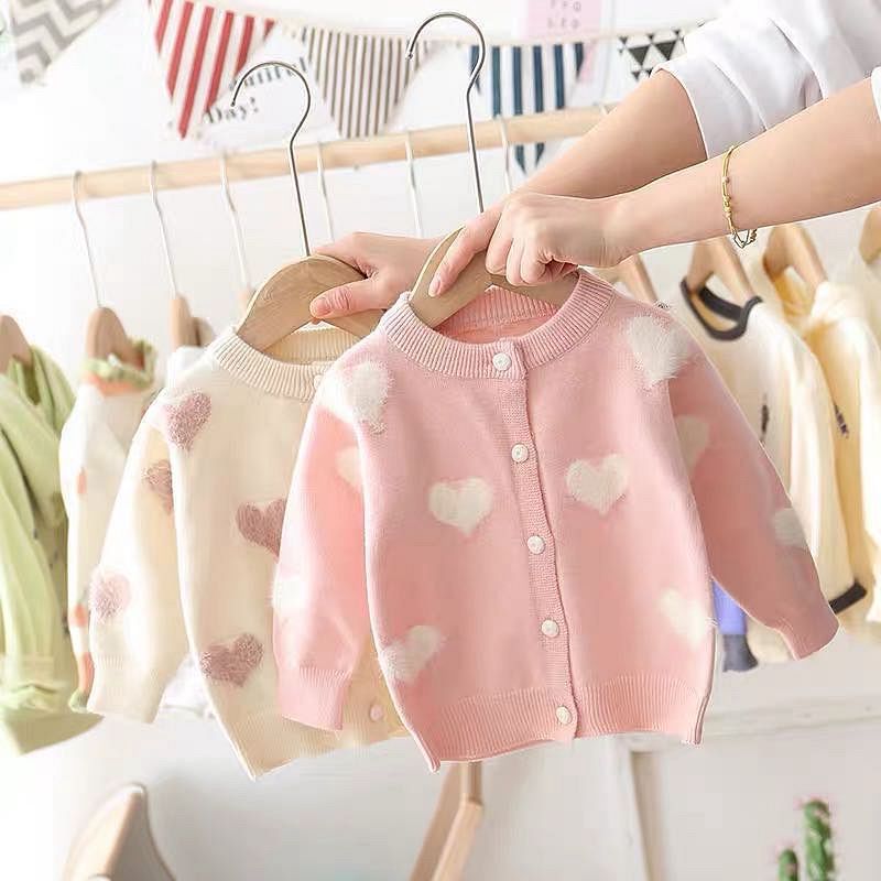 Girls’ Heart Knit Cardigan