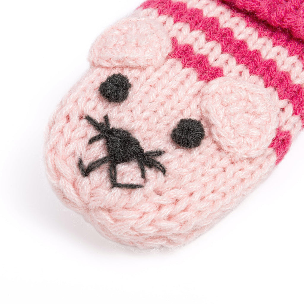 Heart Knit Hat & Animal Mittens Set | Ages 1–6