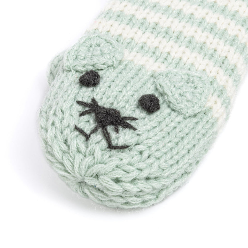 Heart Knit Hat & Animal Mittens Set | Ages 1–6