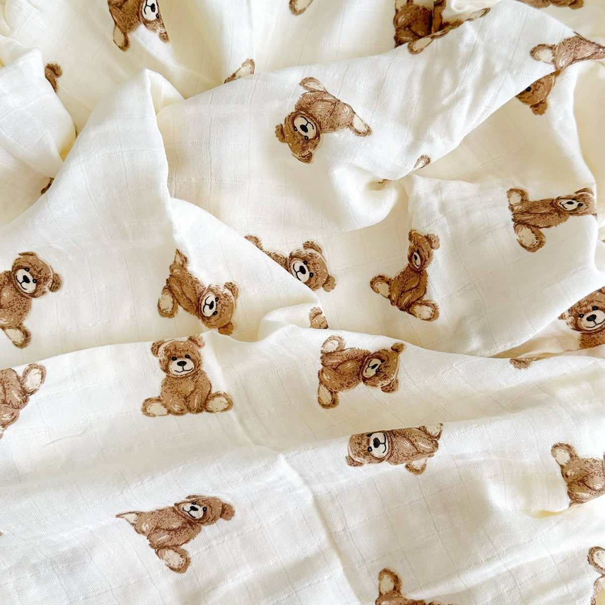 Teddy Bear Bamboo Muslin Swaddle