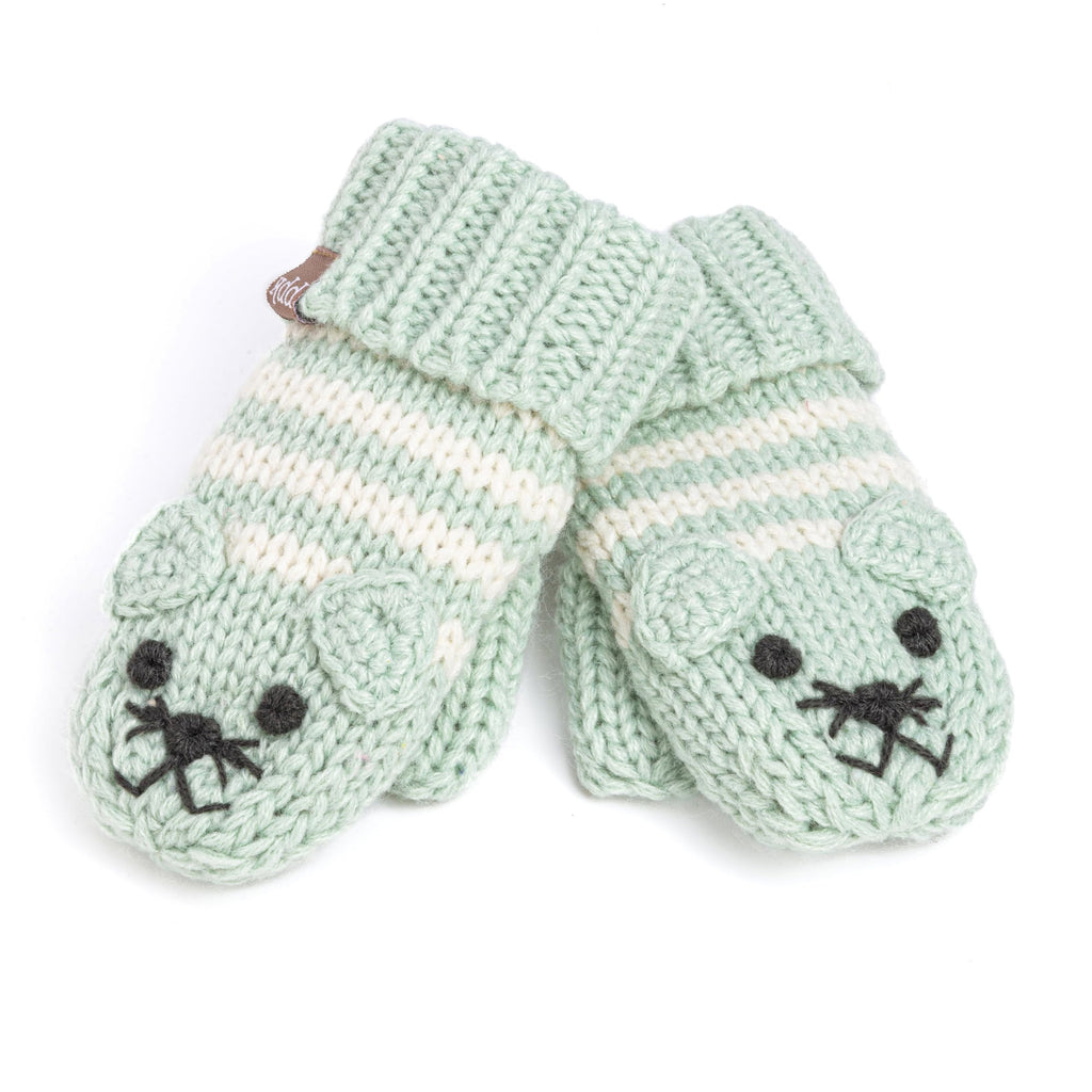 Heart Knit Hat & Animal Mittens Set | Ages 1–6