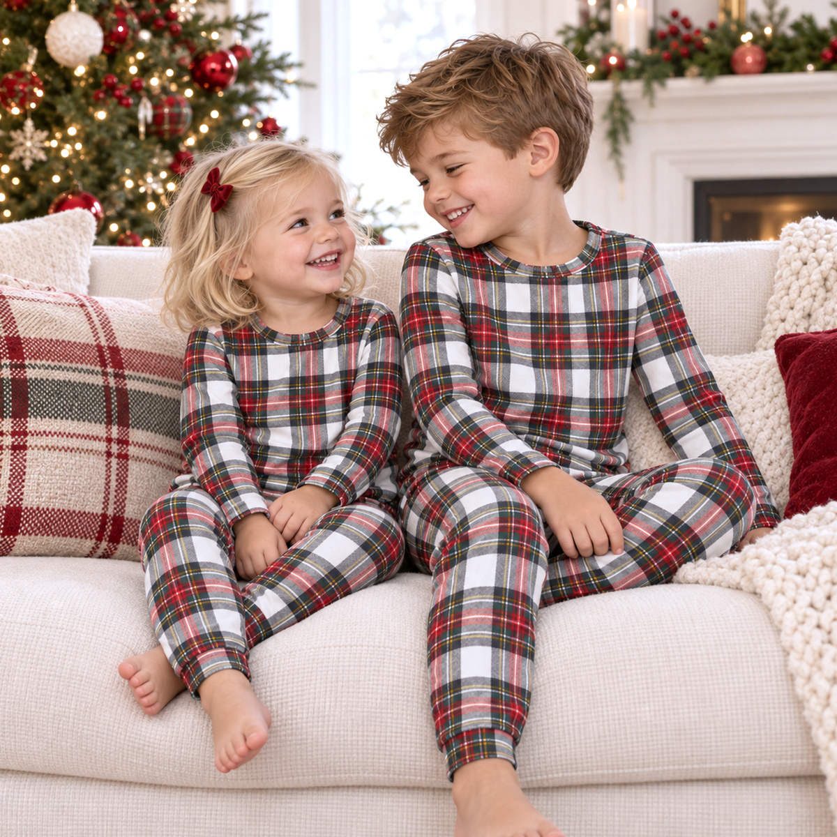Christmas Plaid Bamboo Pajama Set