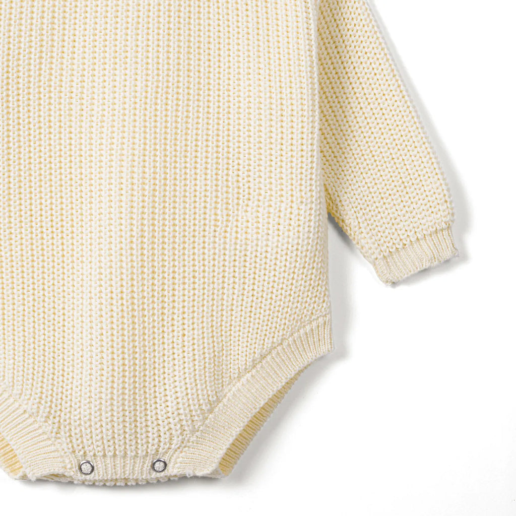 Chunky Knit Romper in Cream