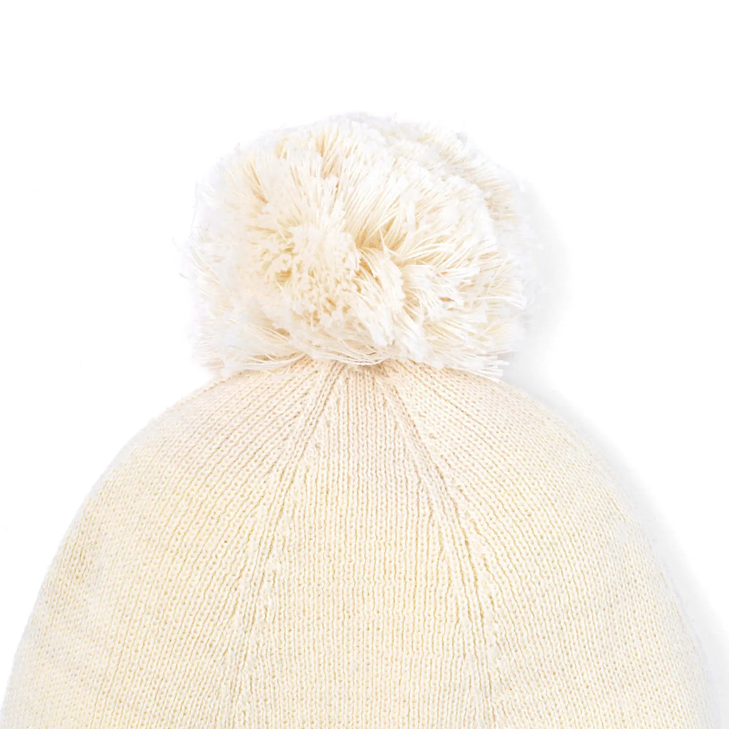 Chunky Knit Pom Beanie in Cream