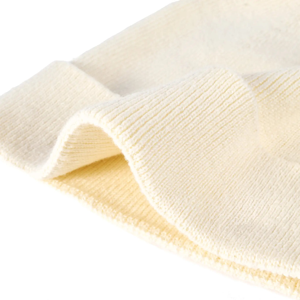 Chunky Knit Pom Beanie in Cream
