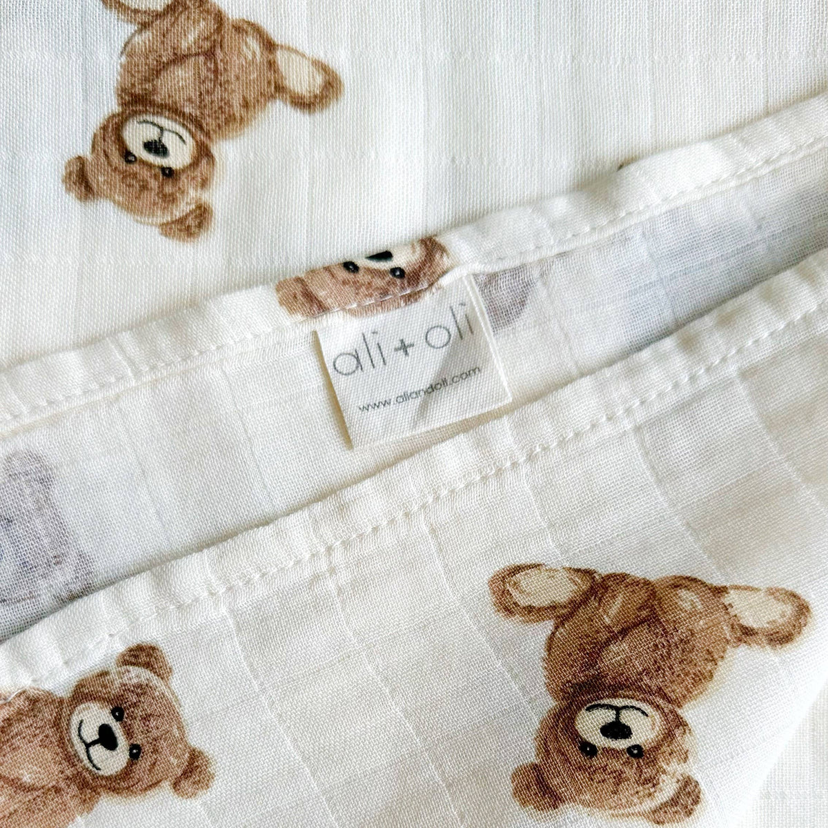 Teddy Bear Bamboo Muslin Swaddle