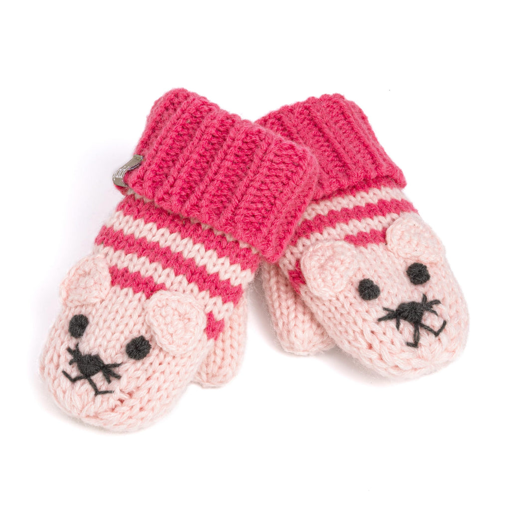Heart Knit Hat & Animal Mittens Set | Ages 1–6