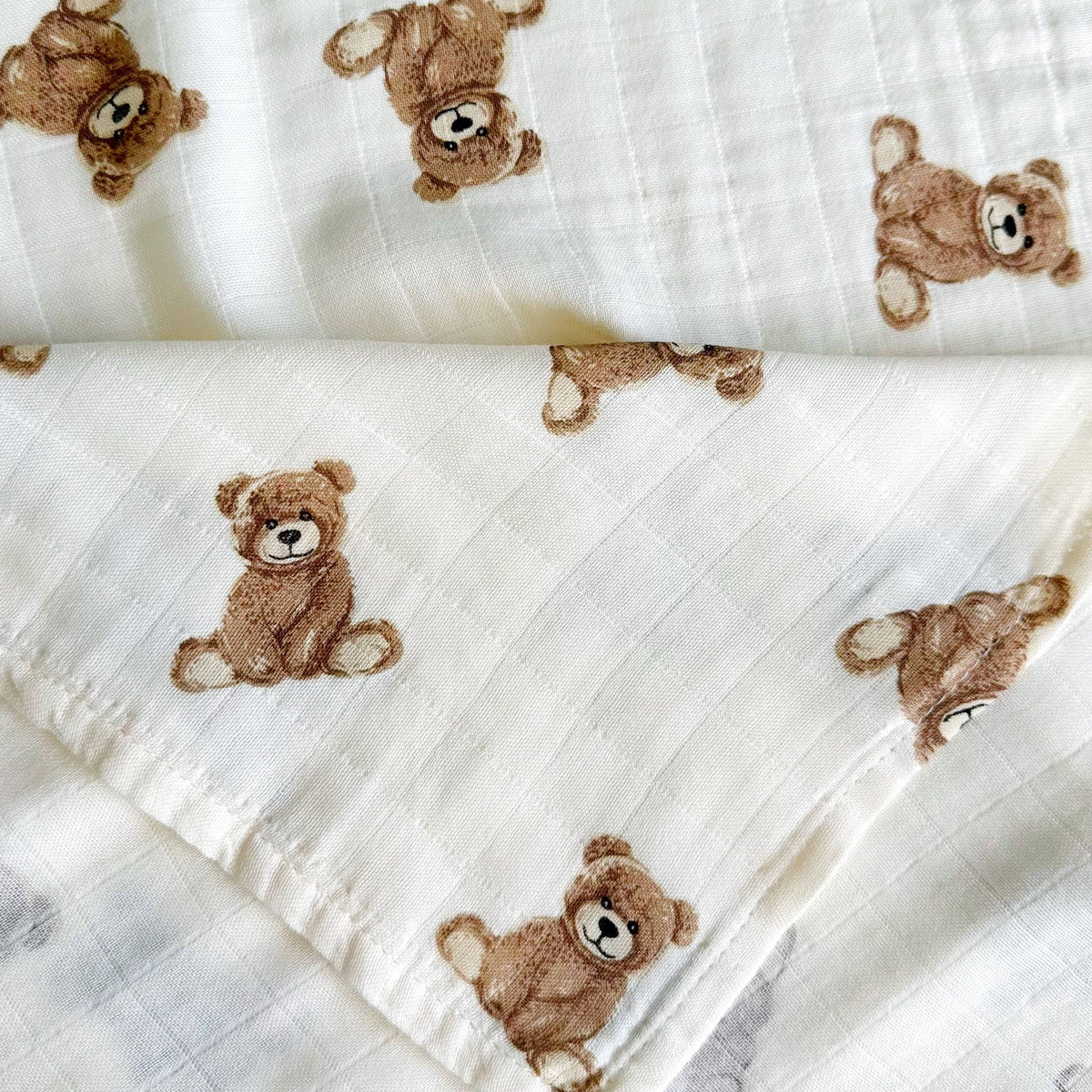 Teddy Bear Bamboo Muslin Swaddle