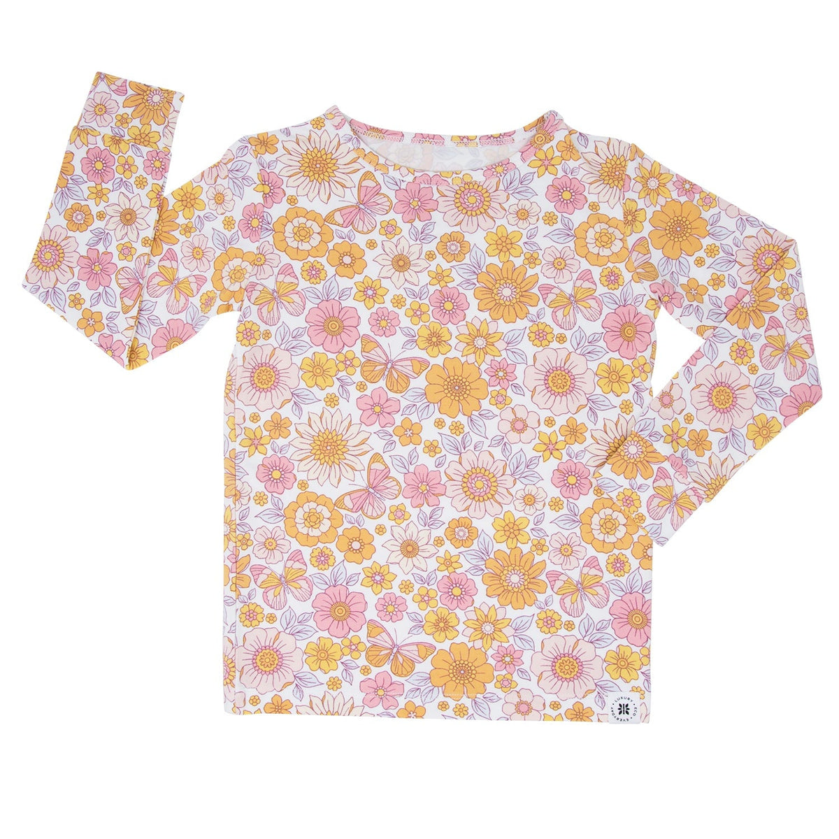 Retro Flowers Big Kid Pajama Set