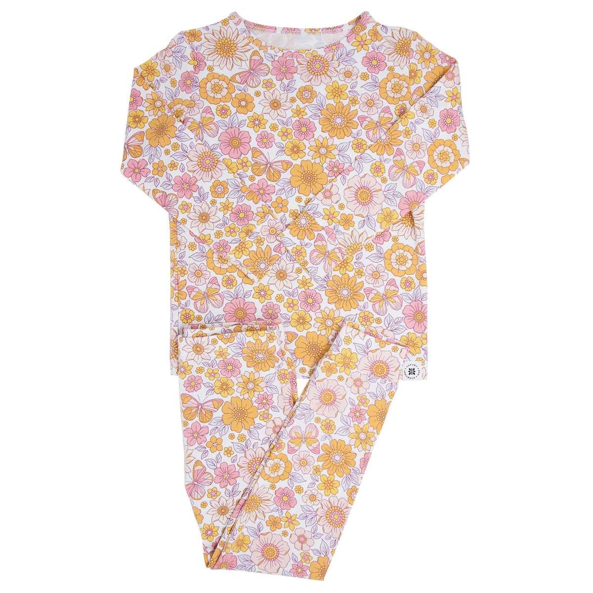 Retro Flowers Big Kid Pajama Set