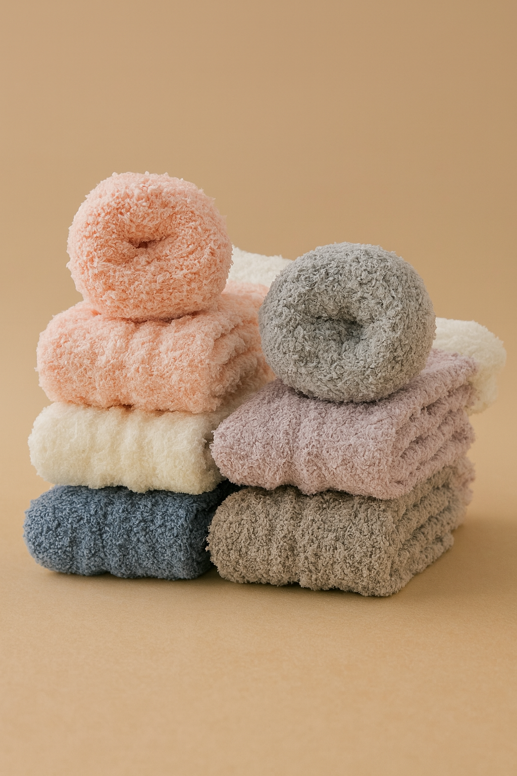 Fluffy Slipper Sock Set, 6 Pairs