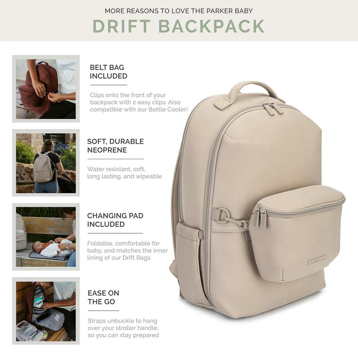 Drift Neoprene Diaper Backpack & Belt Bag