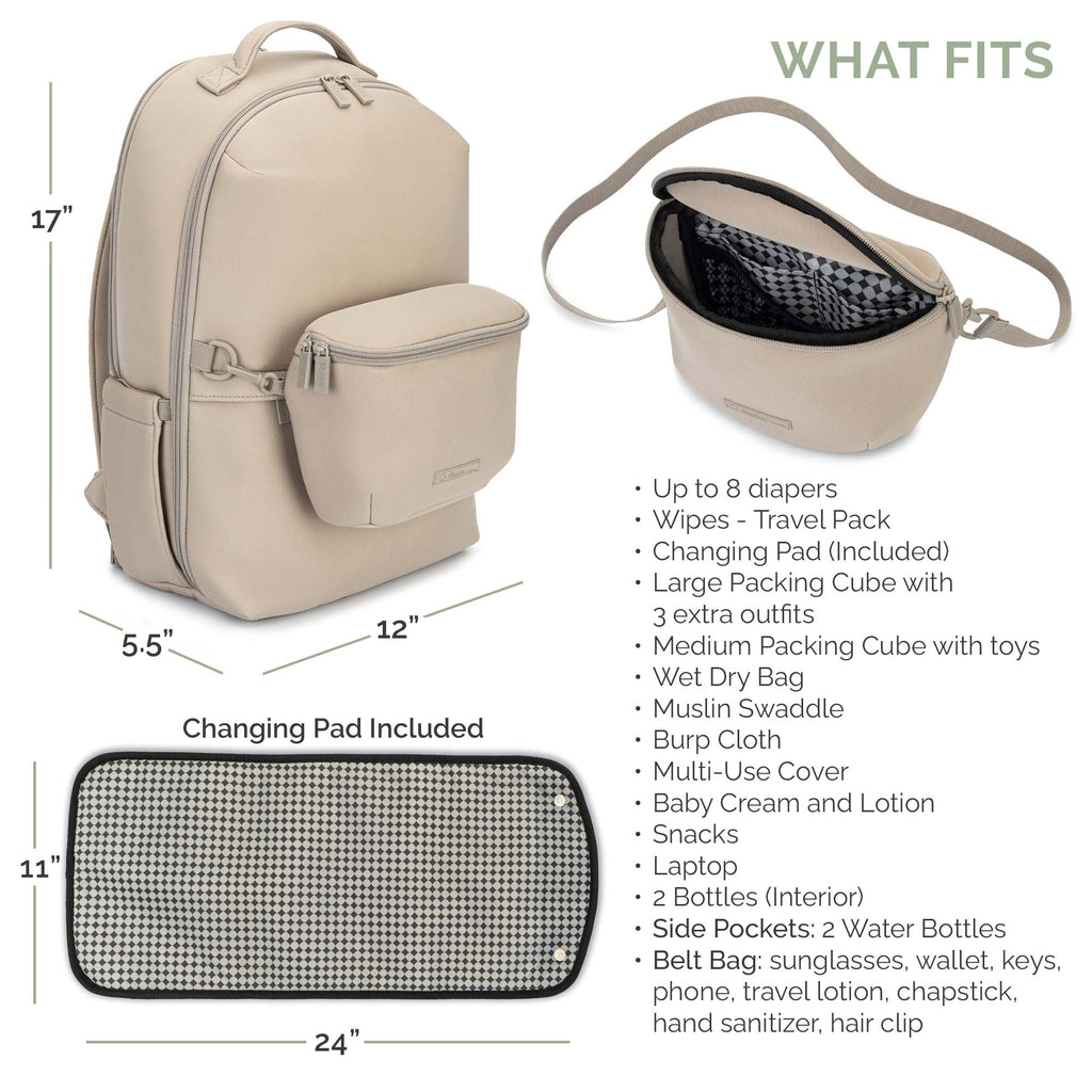 Drift Neoprene Diaper Backpack & Belt Bag